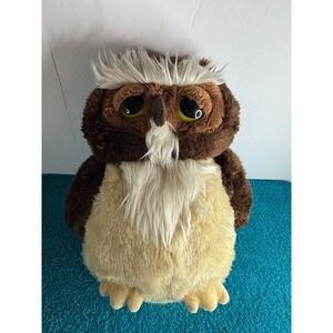 Aurora Plush Owl Big Eyes Shaggy Hair‎ Stuffed Animal Toy Brown Cream